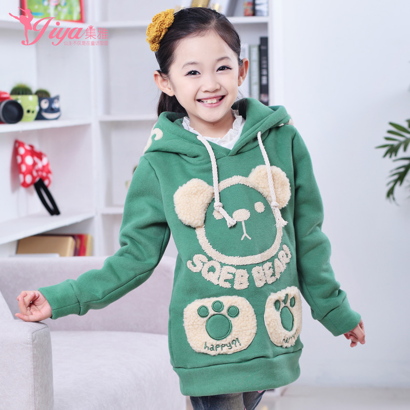 Children's clothing female child 2013 spring and autumn child outerwear baby sweatshirt big boy with a hood pullover