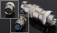 5 sets/kit 6 PIN 12mm XS12-6 Screw Aviation Connector Plug,XS12J6Y,XS12K6P,The aviation plug Cable connectors,AC/DC circuit