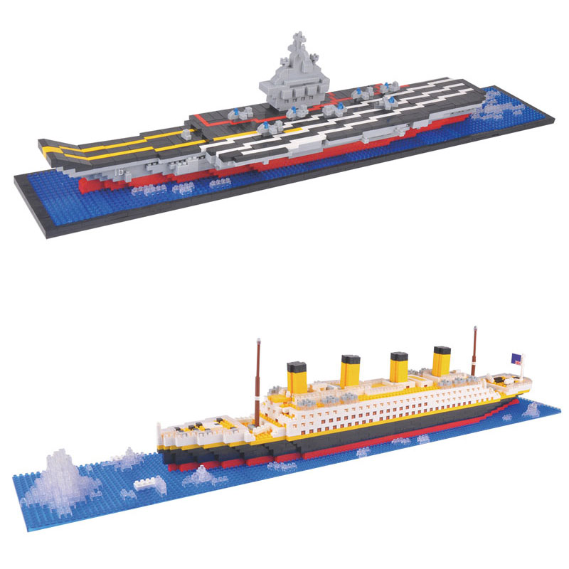 YZ Building Blocks aircraft carriers titanic ship model building 