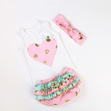 choose color Baby Girls Ruffle Bloomers Diaper Cover Gold Polka Dot Baby Bloomer top Set Polka