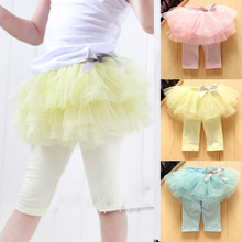 Kids Baby Girls Culottes Leggings Gauze Pants Party Skirts Bow Candy Tutu Dress