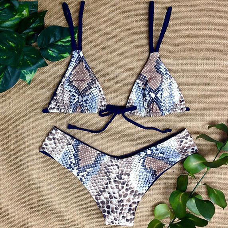 2016 New Snake Skin Pattern Bikini Set Push Up Swimwear Conservative Swimsuit Low Waist Super Sexy Fashion Swimwear 2016 New Snake Skin Pattern Bikini Set Push Up Swimwear Conservative Swimsuit Low Waist Super Sexy Fashion Swimwear