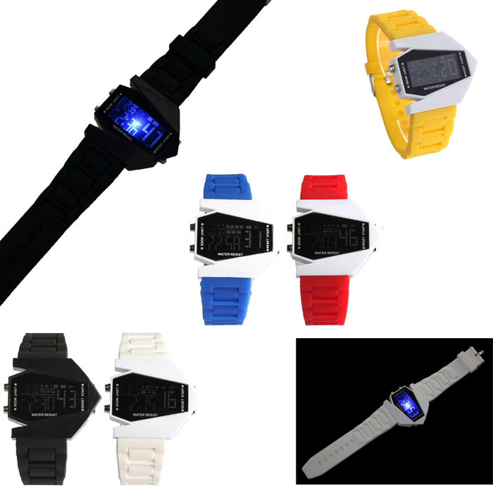 New 2014 Aircraft LED Watches Digital Hours Stainl...