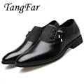 Plus Size 45 Men Business Dress Youth Casual Shoes Split Leather Luxury Brand Men Shoes Pointed