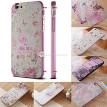 For iPhone 6 Case 4 7 3D Embossing Relief Picture Phone Bag Accessories Metal Aluminum Frame