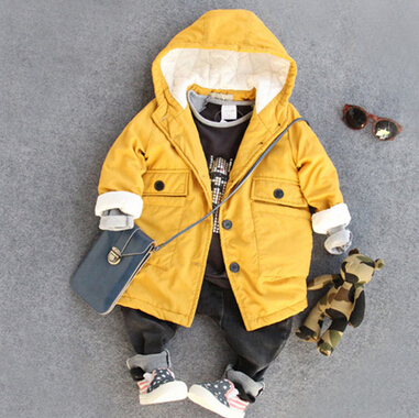 2015 High Quality Baby Boys Winter Autumn Jacket Coat Thick Warm Cashmere Kids Hooded Outerwear Boy Down Parka Children Clothing