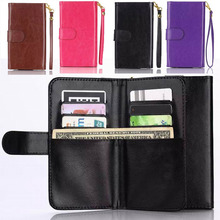 5.1 ~ 5.5 inch Universal Multi-function Clutch Wallet For 5.5inch Cell phone handbag wrist strap pouch Flip Case & Card Slots