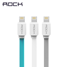 200cm Long USB Cable for Apple iPhone 5 5s 5c 6 Plus Flat Wire Charging Data Sync Cables Original Rock with Package