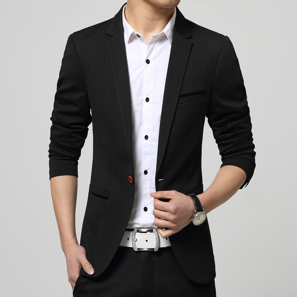 Mens Korean slim fit fashion cotton blazer Suit Ja...