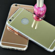 Роуз чехол кристалл гальваника зеркало чехол для iPhone 6 6 S мягкая ясно задняя крышка телефона чехол для iPhone 6 S 6 плюс 5 5S