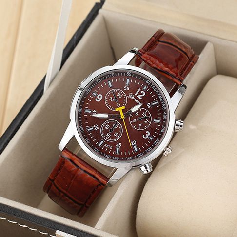 2015 new men costly quartz watches fashion leisure business men s watch leather strap brand sports