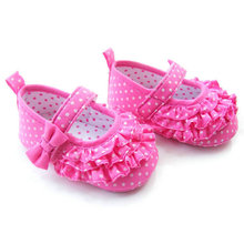 Baby Girl Rose Polka Dot Soft Sole Crib Shoes Toddler Sneaker Age 0 18 Months