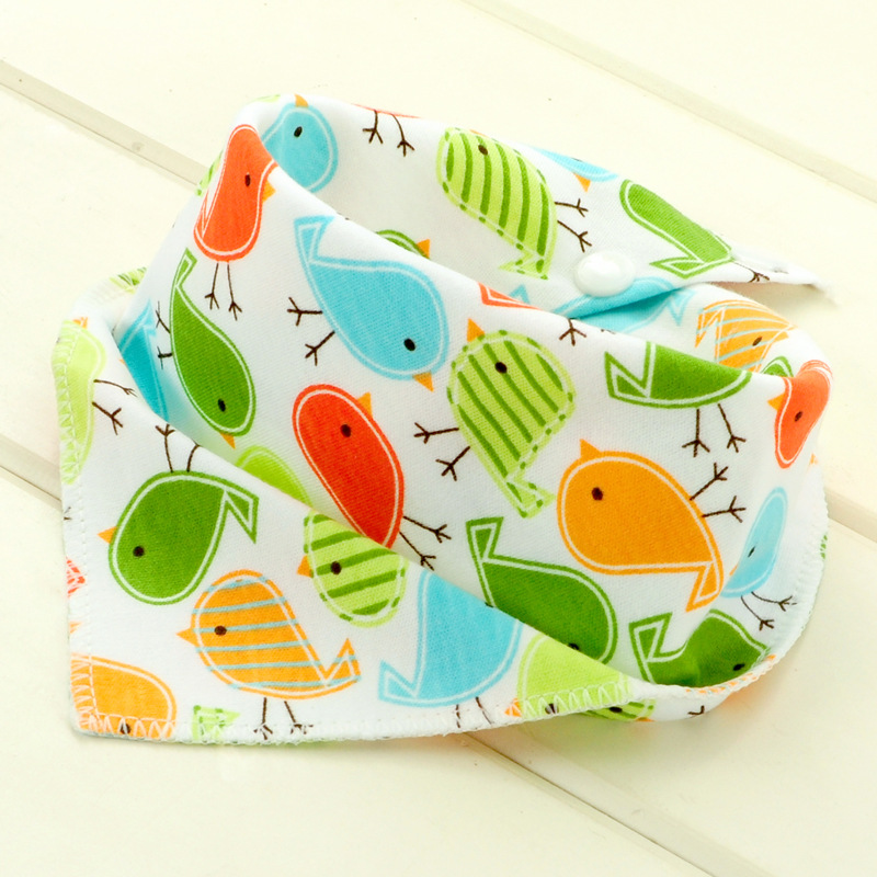High quality double layers cotton baby bibs Burp Cloths Lovely Cartoon Character Animal Print baby bandana
