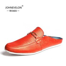 Slippers summer Baotou leather slippers for men half Korean fashion casual shoes breathable summer influx of