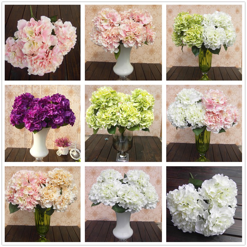 Different Price Different Quality 5 Flower Heads Hydrangea Artificial 