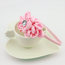 300 Pcs/lot Satin Rose Hairband