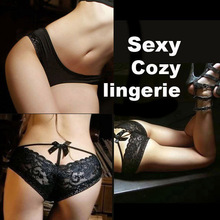 Panty Seductive Underwears Bikini Lingerie Knickers100% breathable cotton Black Sexy Lace Seductive Sheer Underwears lingerie
