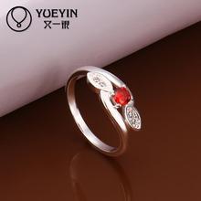 R288 Promotion Korean Elegant Imitation Ruby 925 Sterling Silver Rings For Women Wedding Engagement Ring For