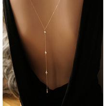 Zinc Alloy Back necklace collares ancora Crystal Rhinestone Bikini Body Chain Sexy Party Beath Gifts Jewelry 2016 New Summer