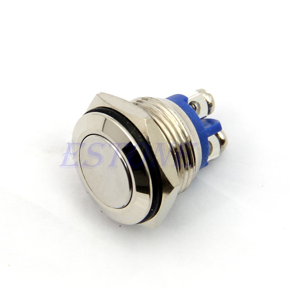 Free Shipping 16mm Start Horn Button Momentary Stainless Steel Metal Push Button Switch
