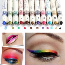 12 Color Glitter Lip liner Eye Shadow Pencil Pen Cosmetic Makeup Set