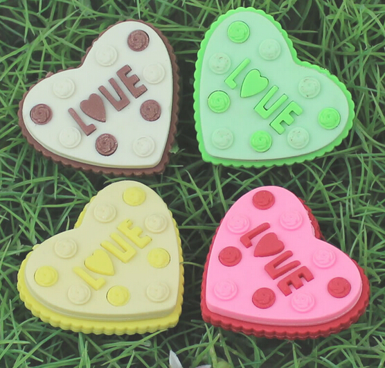 30pcs/ lot New fancy heart shape Eraser / detachable heart Eraser
