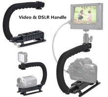 C Shape flash Bracket holder Video Handle Handheld Stabilizer Grip for DSLR SLR Camera Phone Gopro AEE Mini DV Camcorder B0015