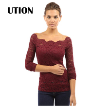 Fashion Blusas Sexy Women Blouses Hollow Out Shoulder Lace Crochet Shirts Long Sleeve Slim Casual Tops Plus Size 4XL TP0006
