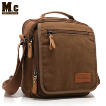 MC brief fashion horizontal brown Canvas men messenger shoulder bag student bag women hand bags conference bolsas