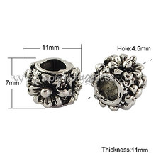 Tibetan Style Alloy European Beads,Large Hole Beads