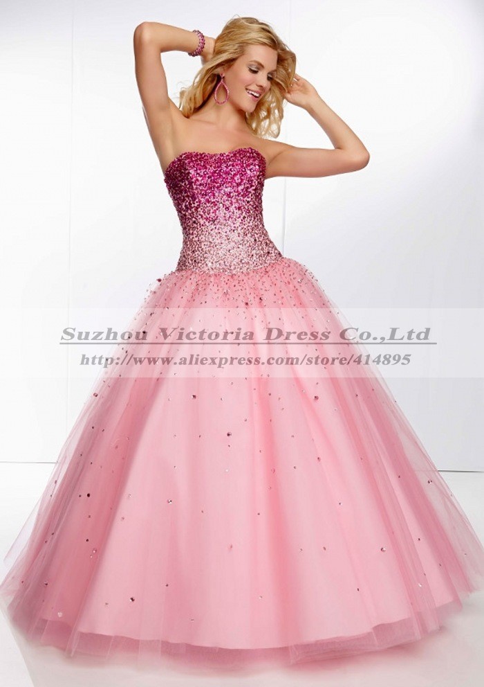 Pink Puffy Prom Dresses - Ocodea.com