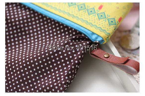 Fashion Cute Floral Canvas Fabric Purse Korea Style Kawaii Zipper