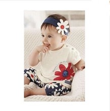 2016 Hot Fashion Summer Newborn Baby Boys Clothing Cotton Baby Girls Clothes Unisex Sets 3Pcs Romper