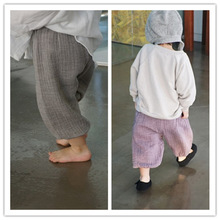 2016 summer baby ruffle bloomers girls boys harem pants yellow green pink purple gray 100 cotton children kids spring trousers