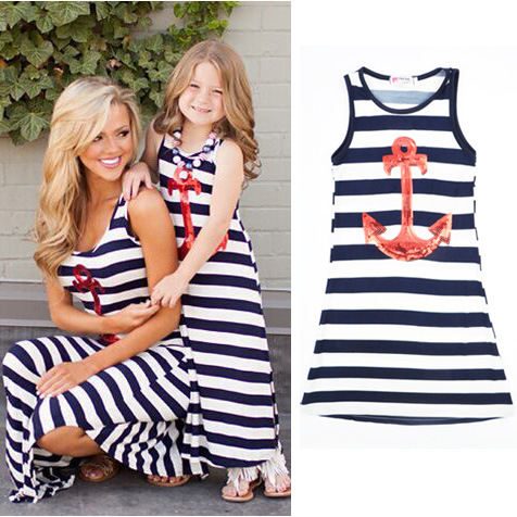 Summer Mom and Daughter Dress Matching Mother and Daughter Family Clothes Girls and Mom Dress Sleeveless