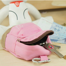 2015 new fashion kids children cute mini school back pack canvas coin pouch change purses wallet
