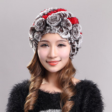 Winter Hats For Women Fur Beanie 100% Natural Rabbit Fur Hats Fashion Winter Warm Hat Free Shipping(China (Mainland))