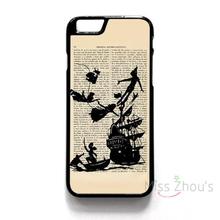 For iphone 4/4s 5/5s 5c SE 6/6s 7 plus ipod touch 4/5/6 back skins mobile cellphone cases cover PETERPAN BOOK PAGE QUOTES