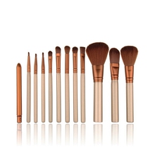 12 pcs/Set Makeup Brush Set Powder Foundation Lip Beveled Brush Makeup Brushes Professional Pincel Maquiagem Wood Handle