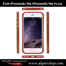 For iPhone6/6S/6plus/6splus Metal+Wood Frame Mobile Phone Case Shell 200pcs/lot