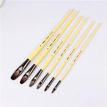 6pcs Set high grade weasel hair Row of pens tongue peak Paint Brush Acrylic Oil Painting