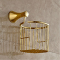 Free Shipping Wholesale and Retail Luxury Golden Toilet Roll Paper Basket Wall Mounted Toilet Paper Tissue