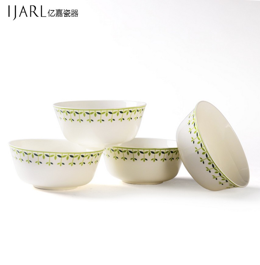 Ijarl Ka billion high-grade ceramic bowl Steamed Rice bowl set Japanese Korean noodle bowl bowl Green China