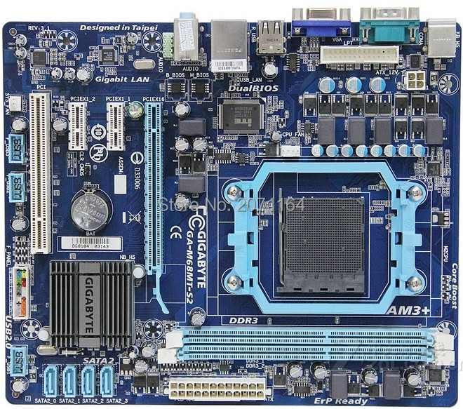 Free shipping for Gigabyte GA-M68MT-S2 motherboard supports fully integrated AM DDR3
