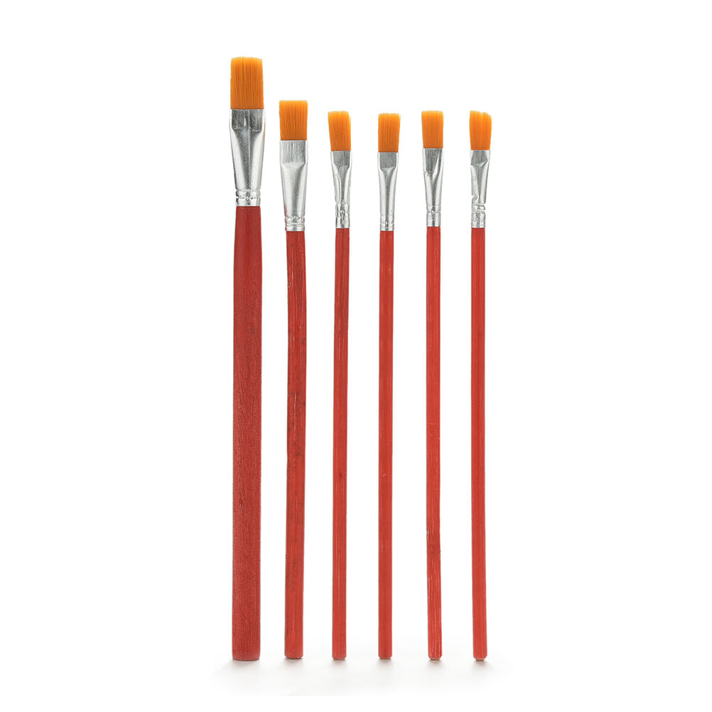 6PC Nylon Artist Paint Brush Set Hair Watercolor Acrylic Oil Painting SupplyGO6