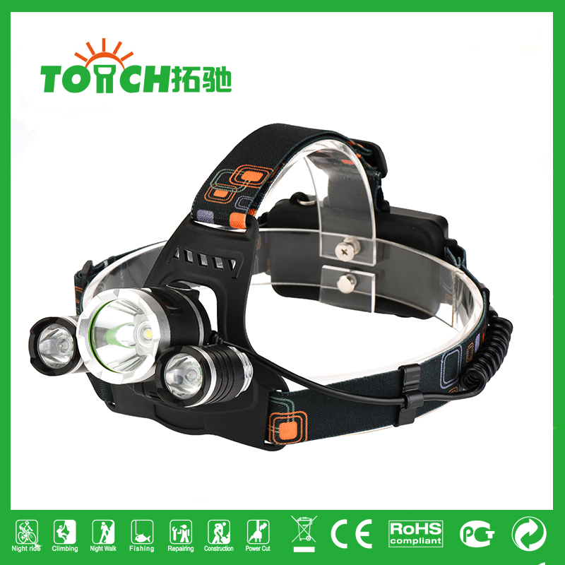 Hot sell LED Headlight 3*T6 + 2*R2 5000LM CREE XM-L T6 LED Headlamp Head Bike Lamp Outdoor Lights torch light 7028