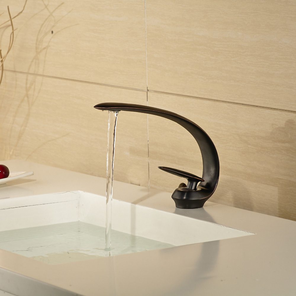 Фотография Oil Rubbed Bronze Luxury Brass Basin Vessel Sink Mixer Faucet Single Handle One Hole Mixer Taps