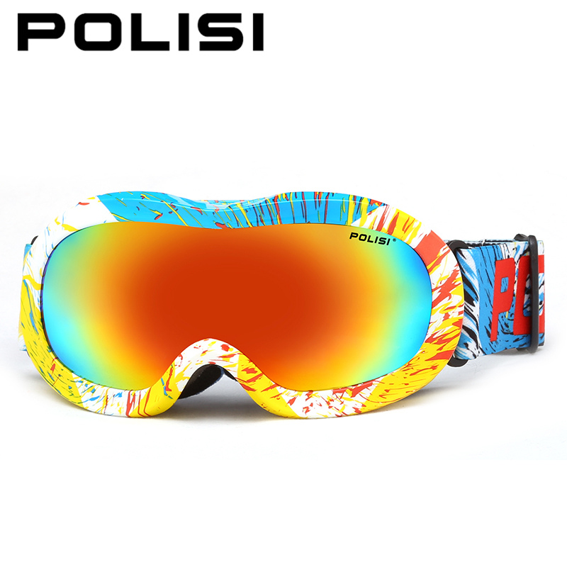 POLISI Winter Snow Ski Goggles Children Kids Polarized Snowboard Glasses Boys Girls Anti-fog Outdoor Skateboard Skiing Eyewear