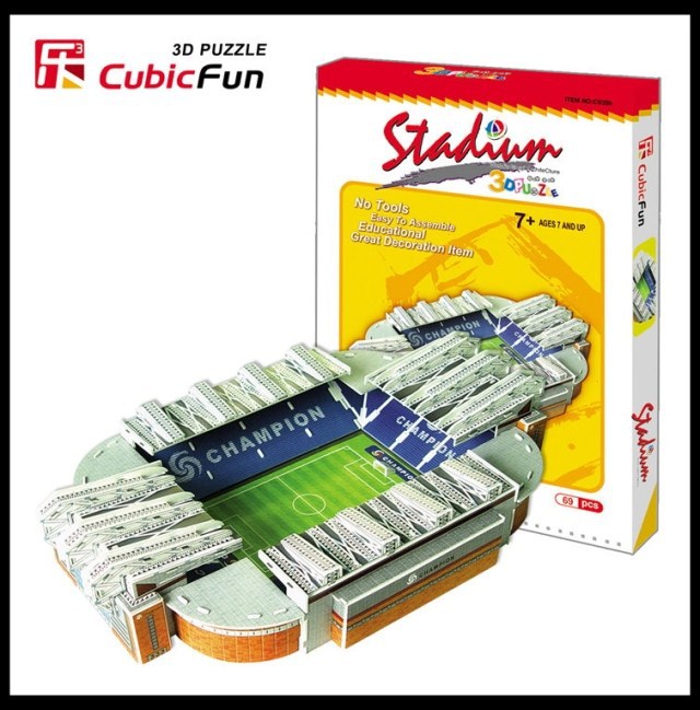 Educational toy 1pc CubicFun Man Utd Old Trafford Stadium 3D paper DIY jigsaw puzzle assembling model building kits boy gift toy