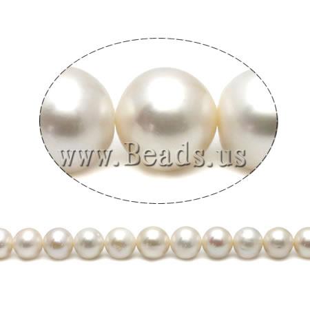 Free shipping!!!Round Cultured Freshwater Pearl Beads,innovative, natural, white, AA Grade, 11-12mm, Hole:Approx 0.8mm
